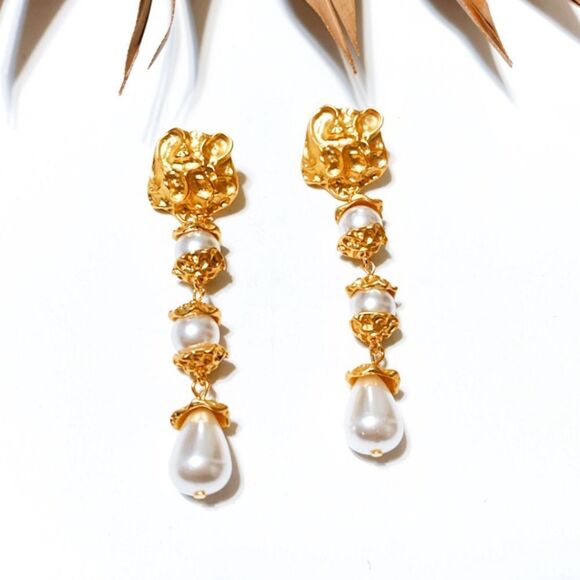 Pearl drop earrings #872 - Picture 2 of 5